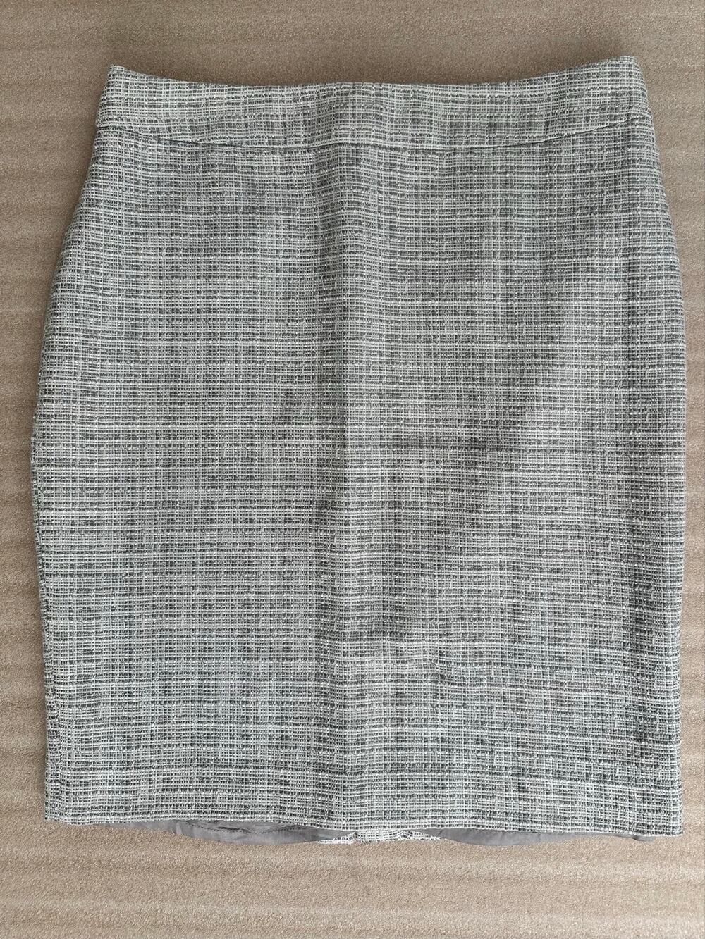 Andrea Behar Gray Tweed Pencil Skirt Women’s Size 10 Career Office Lined